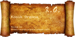 Kosik Orgona névjegykártya